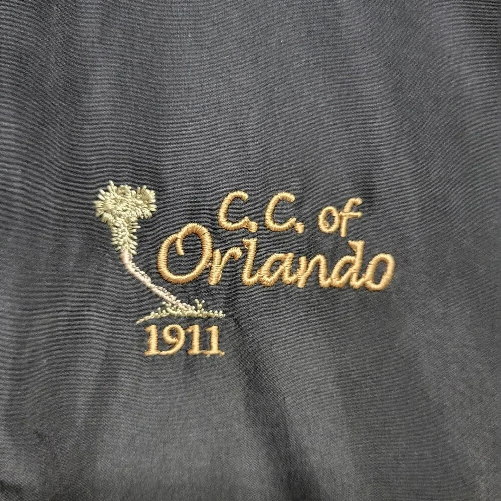 DryJoys Vest Mens XL Black Windbreaker 1/2 Zip FootJoy Country Club Of Orlando